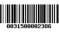 Código de Barras 0031500002386