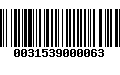 Código de Barras 0031539000063