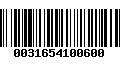 Código de Barras 0031654100600