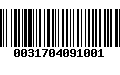 Código de Barras 0031704091001