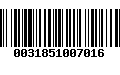 Código de Barras 0031851007016