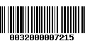 Código de Barras 0032000007215