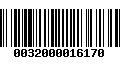 Código de Barras 0032000016170