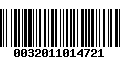 Código de Barras 0032011014721