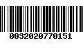 Código de Barras 0032020770151