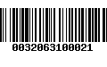 Código de Barras 0032063100021