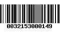 Código de Barras 0032153000149