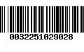 Código de Barras 0032251029028