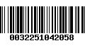 Código de Barras 0032251042058