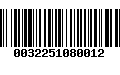 Código de Barras 0032251080012