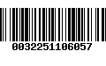 Código de Barras 0032251106057