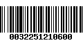 Código de Barras 0032251210600