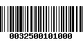 Código de Barras 0032500101000