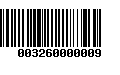 Código de Barras 003260000009