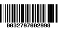 Código de Barras 0032797002998