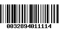 Código de Barras 0032894011114