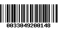 Código de Barras 0033049200148