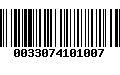 Código de Barras 0033074101007