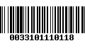 Código de Barras 0033101110118