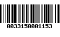 Código de Barras 0033150001153