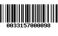 Código de Barras 0033157000098