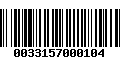 Código de Barras 0033157000104