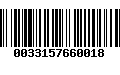 Código de Barras 0033157660018