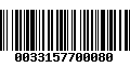 Código de Barras 0033157700080