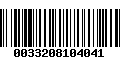 Código de Barras 0033208104041