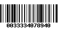 Código de Barras 0033334078940