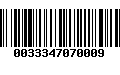 Código de Barras 0033347070009