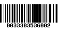 Código de Barras 0033383536002