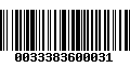 Código de Barras 0033383600031