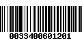 Código de Barras 0033400601201