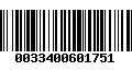 Código de Barras 0033400601751