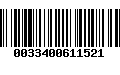 Código de Barras 0033400611521