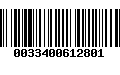 Código de Barras 0033400612801