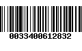 Código de Barras 0033400612832