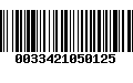 Código de Barras 0033421050125