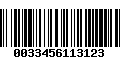 Código de Barras 0033456113123