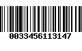 Código de Barras 0033456113147