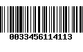 Código de Barras 0033456114113