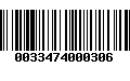 Código de Barras 0033474000306