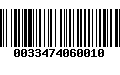 Código de Barras 0033474060010