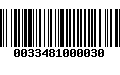 Código de Barras 0033481000030