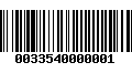 Código de Barras 0033540000001