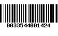 Código de Barras 0033544001424