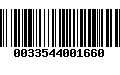 Código de Barras 0033544001660