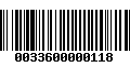 Código de Barras 0033600000118