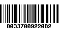 Código de Barras 0033700922082